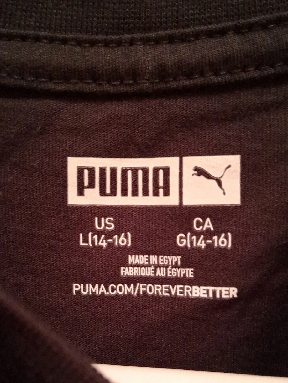 Puma Black Tee with White Graphic Logo